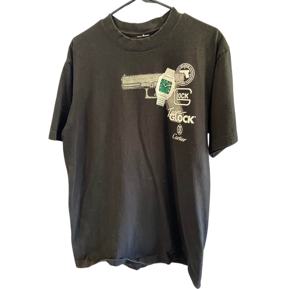Glock Cartier Mens large black short sleeve shirt